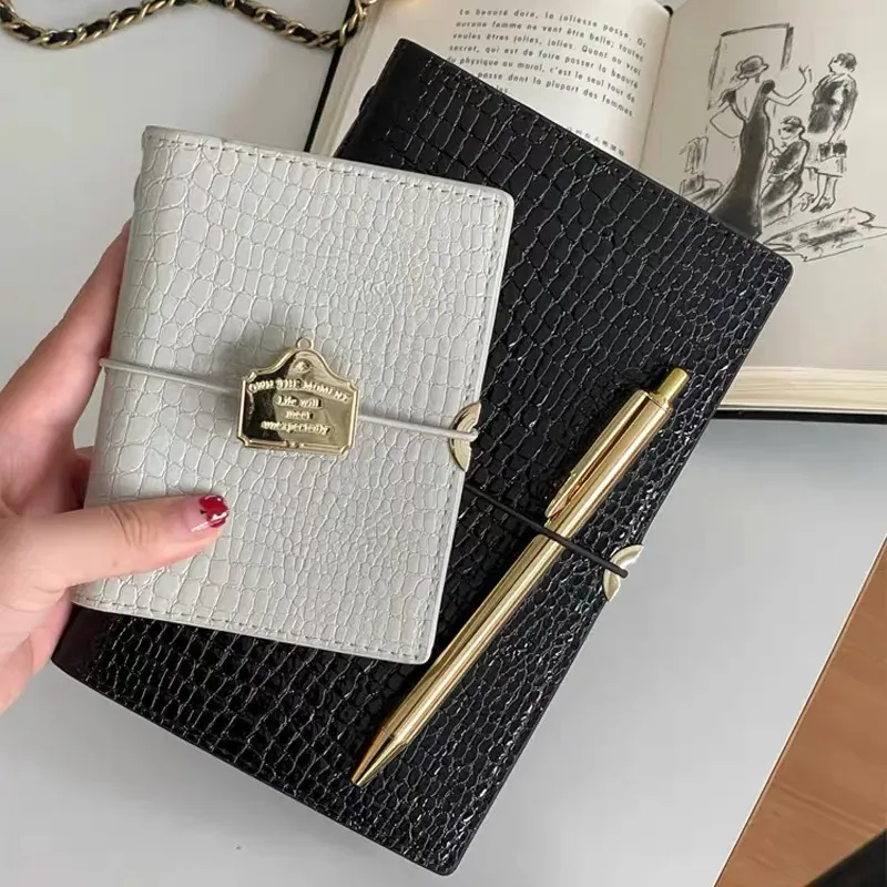 A6/M5 Crocodile Skin Loose-leaf Journal Notebook, Multi-function Binder for Office Business Diary Planner Organizer, Professional Notepad thumbnail 2