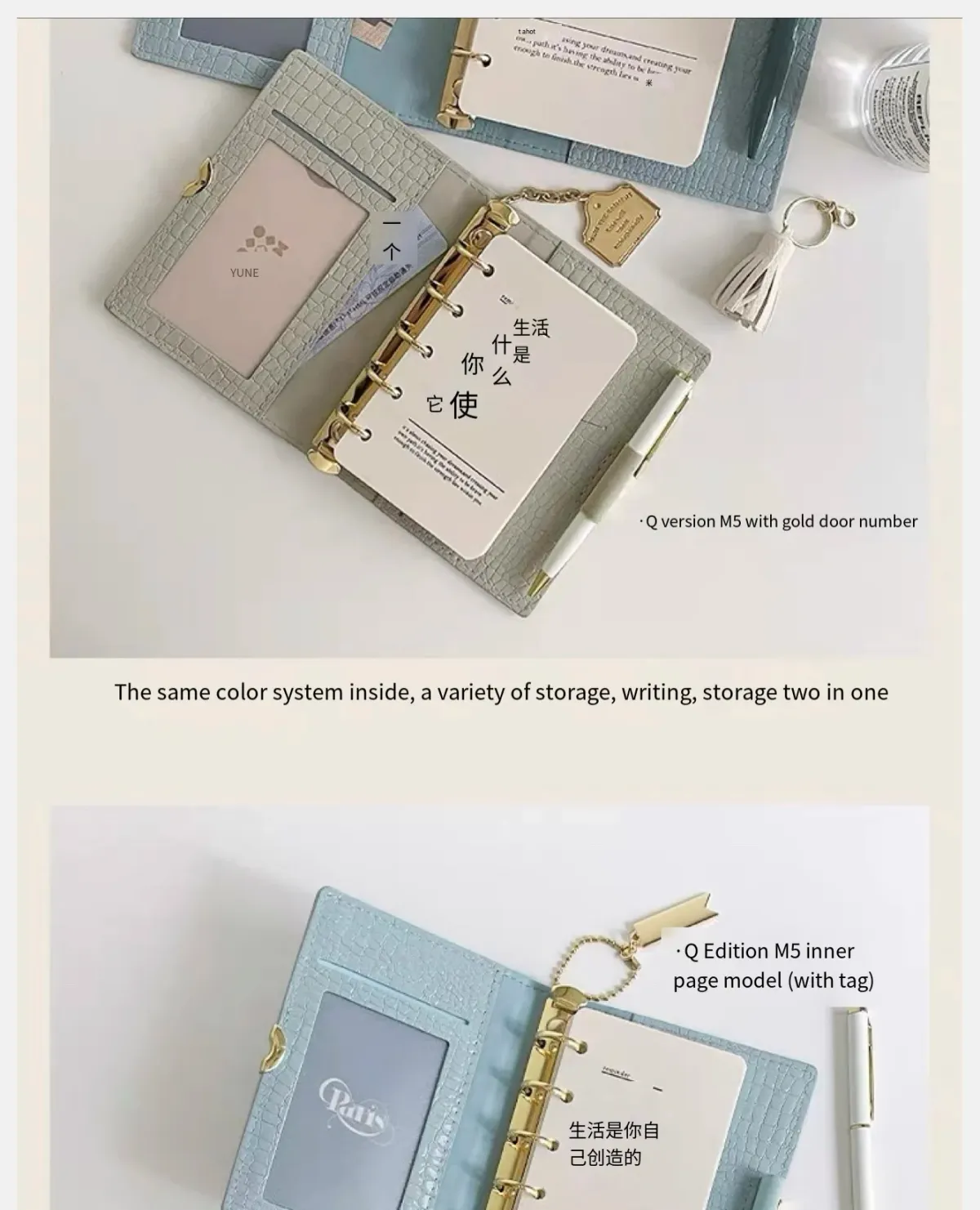 A6/M5 Crocodile Skin Loose-leaf Journal Notebook, Multi-function Binder for Office Business Diary Planner Organizer, Professional Notepad showcase 32