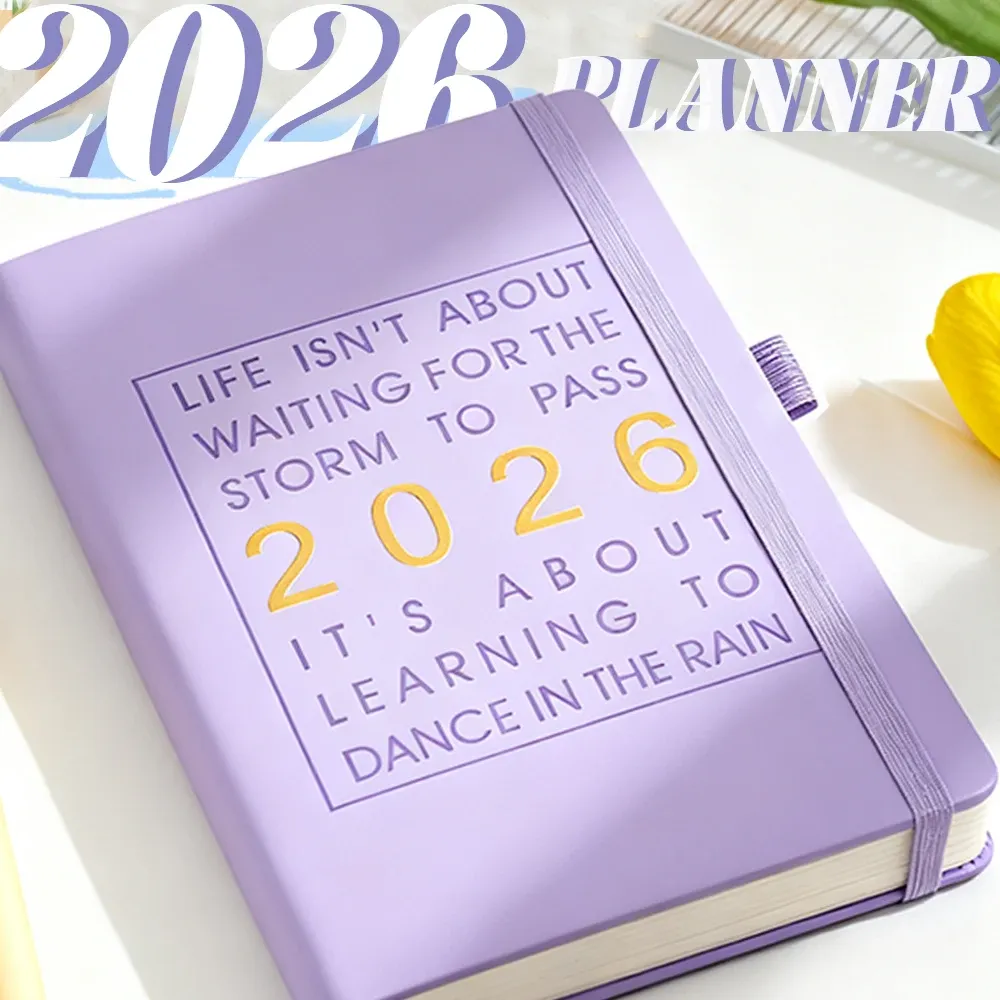 2026 Premium PU Leather A5 Planner: Monthly Weekly Daily Schedule Organizer Notebook, 412 Pages Business Agenda with Dual Bookmarks showcase 13