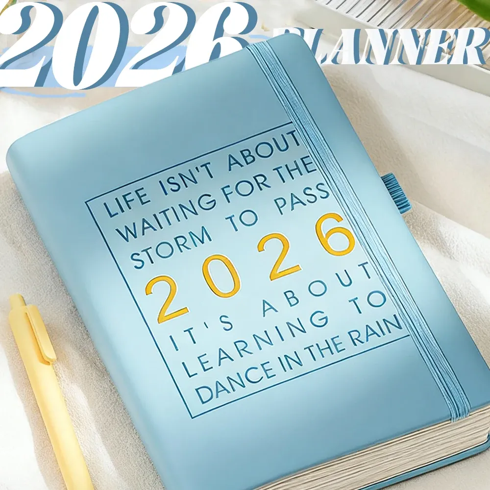 2026 Premium PU Leather A5 Planner: Monthly Weekly Daily Schedule Organizer Notebook, 412 Pages Business Agenda with Dual Bookmarks showcase 11