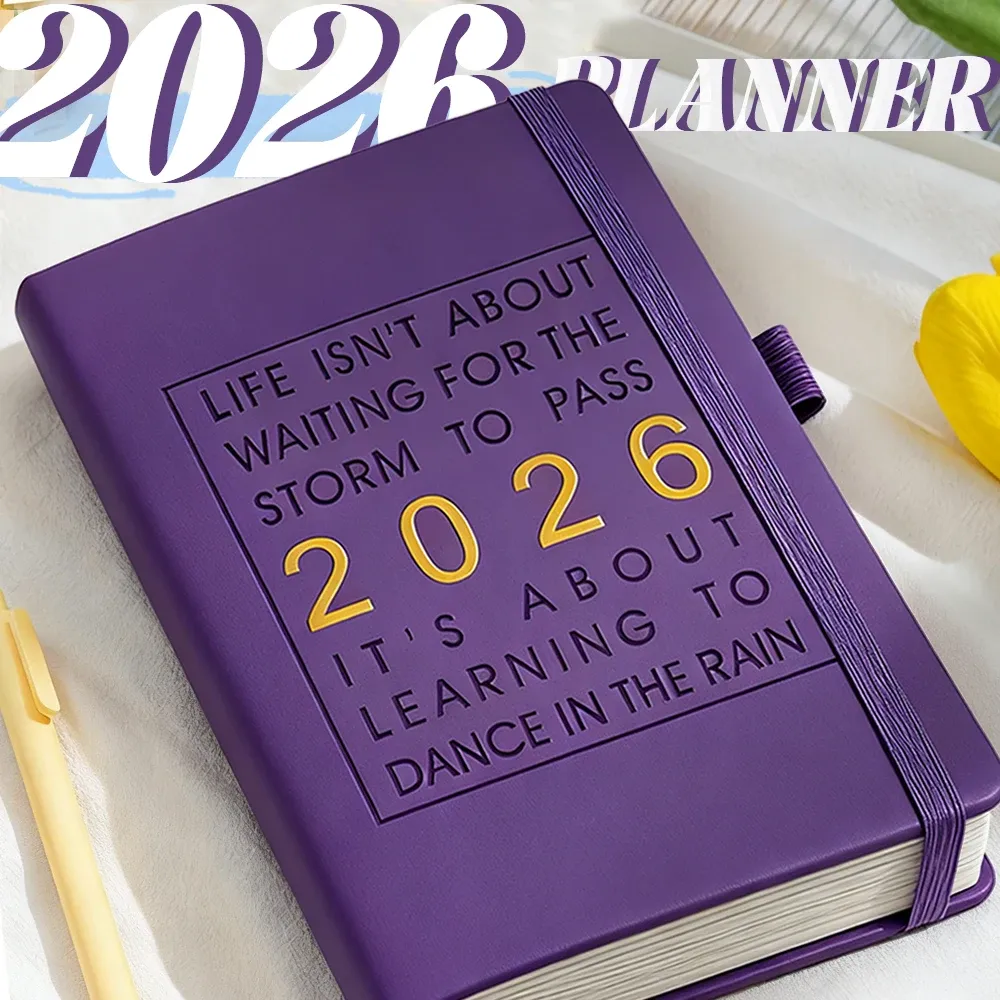 2026 Premium PU Leather A5 Planner: Monthly Weekly Daily Schedule Organizer Notebook, 412 Pages Business Agenda with Dual Bookmarks showcase 15