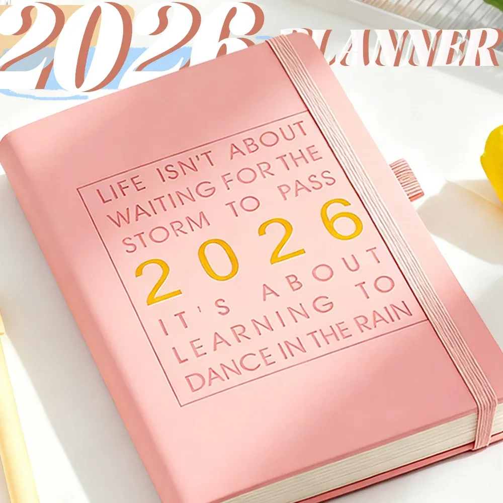 2026 Premium PU Leather A5 Planner: Monthly Weekly Daily Schedule Organizer Notebook, 412 Pages Business Agenda with Dual Bookmarks showcase 9