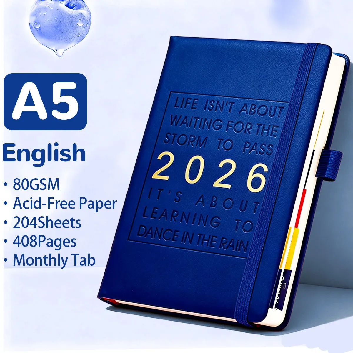 2026 Premium PU Leather A5 Planner: Monthly Weekly Daily Schedule Organizer Notebook, 412 Pages Business Agenda with Dual Bookmarks showcase 14