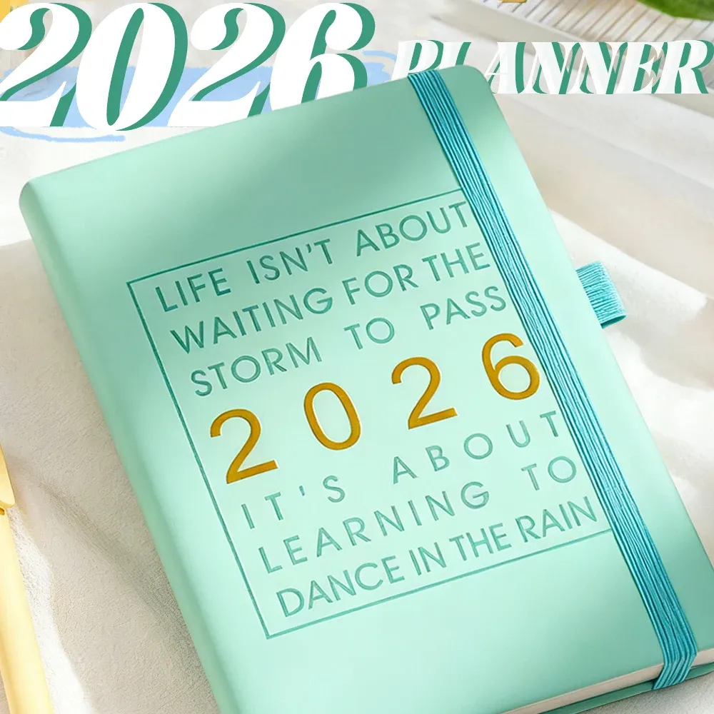 2026 Premium PU Leather A5 Planner: Monthly Weekly Daily Schedule Organizer Notebook, 412 Pages Business Agenda with Dual Bookmarks showcase 12