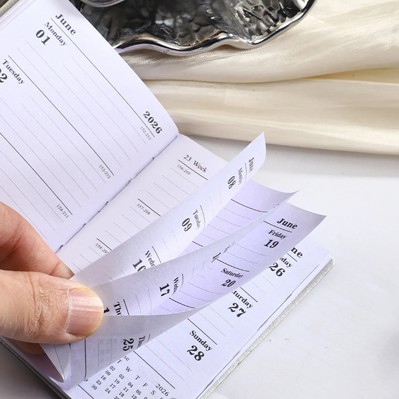 2026 Mini Pocket A7 PU Leather Planner Calendar - Daily Weekly Schedule Organizer Notebook for Home, School, Office, Business - Ideal for Men, Women, Teachers, Students thumbnail 3