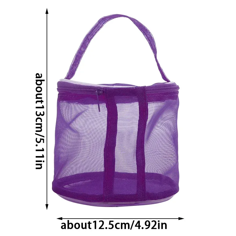 Portable Mesh Yarn Storage Bag Organizer - Cylinder Shape, Nylon & Mesh, Modern Simple Style, Ideal for Knitting, Crochet, Weaving Tools & Sewing Accessories thumbnail 4