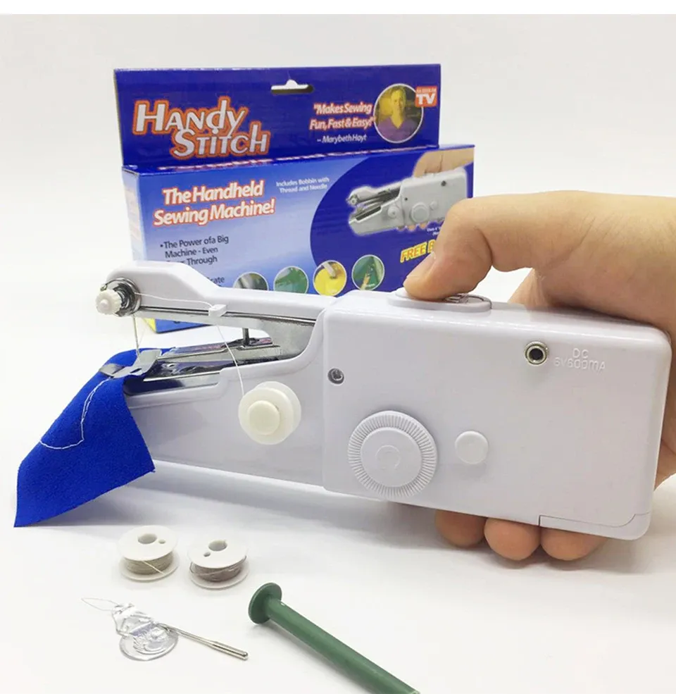 Portable Mini Handheld Electric Sewing Machine - Compact & Travel-Friendly for Home Repairs, DIY Crafts, and Quick Fixes - Includes Bobbin & Needle showcase 14