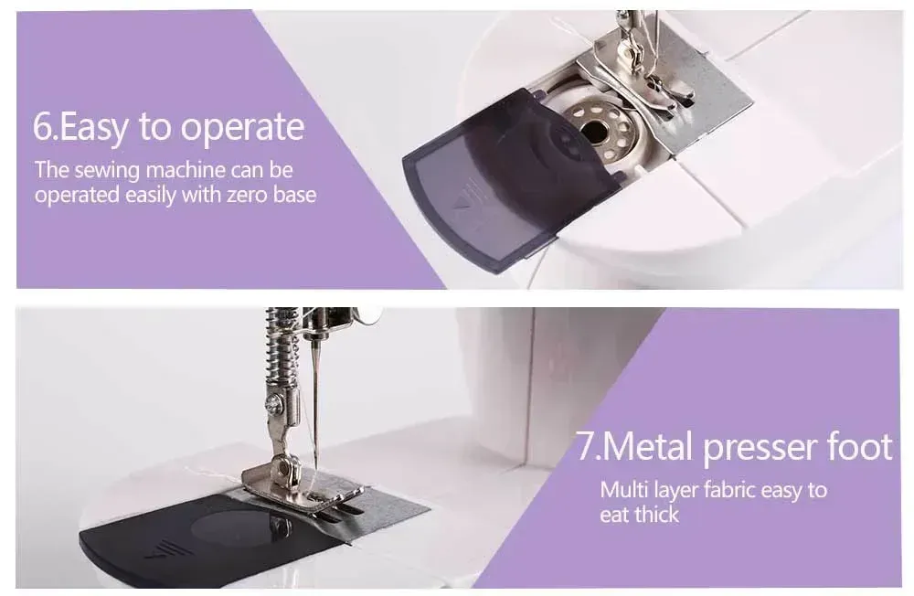 Mini Household Sewing Machine with Light, Foot Pedal & Cutter - Portable 202 Model for Quick Repairs & Crafting showcase 7