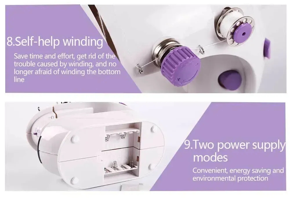 Mini Household Sewing Machine with Light, Foot Pedal & Cutter - Portable 202 Model for Quick Repairs & Crafting showcase 8