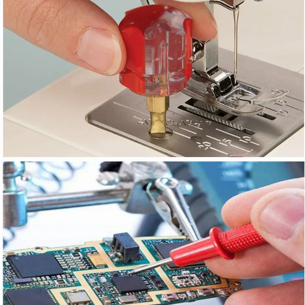 2PCS Mini Portable Metal Screwdriver Set with Transparent Handle, Radish Head Needle Plate for Electronics Repair, Sewing, and Small Projects thumbnail 6