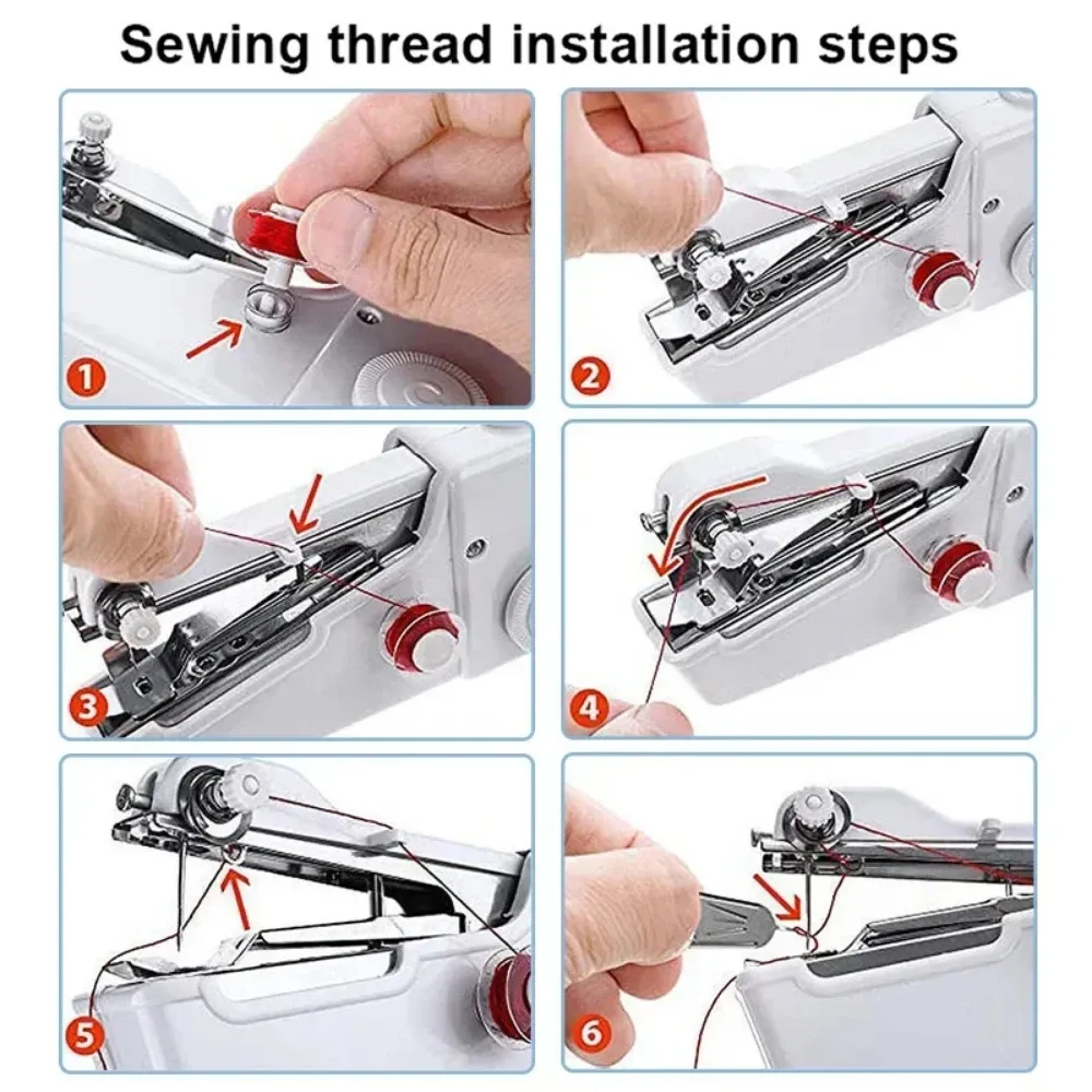 Portable Handheld Sewing Machine - Mini Electric DIY Tool for Home, Travel, Arts & Crafts - Quick Repairs & Apparel Supplies thumbnail 5