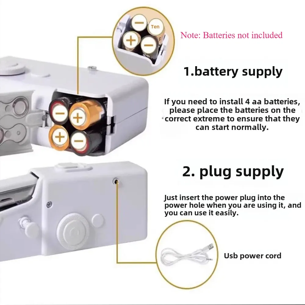 Portable Handheld Sewing Machine - Mini Electric DIY Tool for Home, Travel, Arts & Crafts - Quick Repairs & Apparel Supplies thumbnail 3