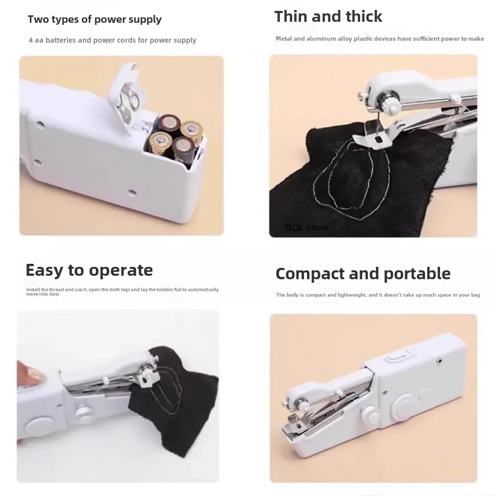 Portable Handheld Sewing Machine - Mini Electric DIY Tool for Home, Travel, Arts & Crafts - Quick Repairs & Apparel Supplies thumbnail 4