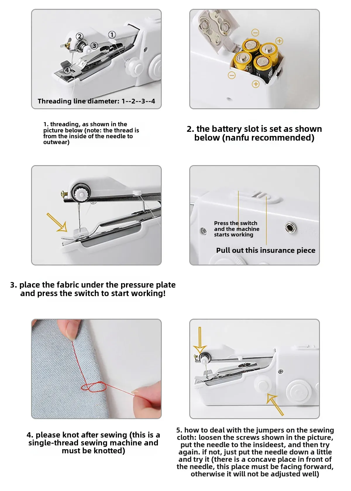 Portable Handheld Sewing Machine - Mini Electric DIY Tool for Home, Travel, Arts & Crafts - Quick Repairs & Apparel Supplies showcase 11