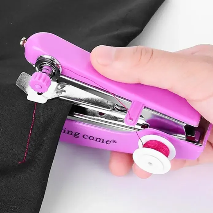 Portable Mini Manual Sewing Machine Kit - Compact Travel Handheld Tool for Fabric, Clothing Repair, and Crafting - Essential Household Needlework Set showcase 4