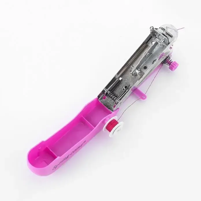 Portable Mini Manual Sewing Machine Kit - Compact Travel Handheld Tool for Fabric, Clothing Repair, and Crafting - Essential Household Needlework Set showcase 6