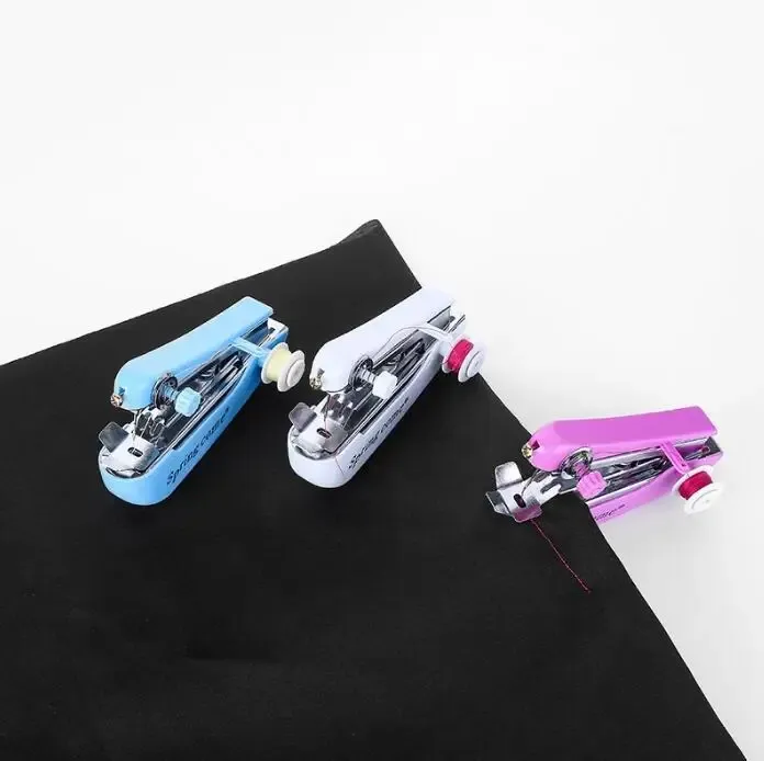 Portable Mini Manual Sewing Machine Kit - Compact Travel Handheld Tool for Fabric, Clothing Repair, and Crafting - Essential Household Needlework Set showcase 3