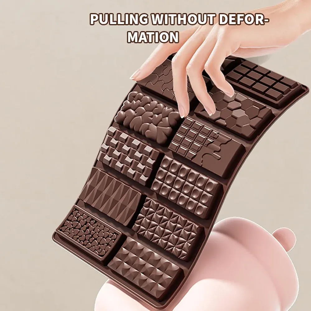 Professional Silicone Chocolate Bar Molds - Deep Cavity for Dubai Pistachio Candy, Milk Chocolate, and Stuffed Bars - Food Grade, Easy Release, Oven & Freezer Safe showcase 2