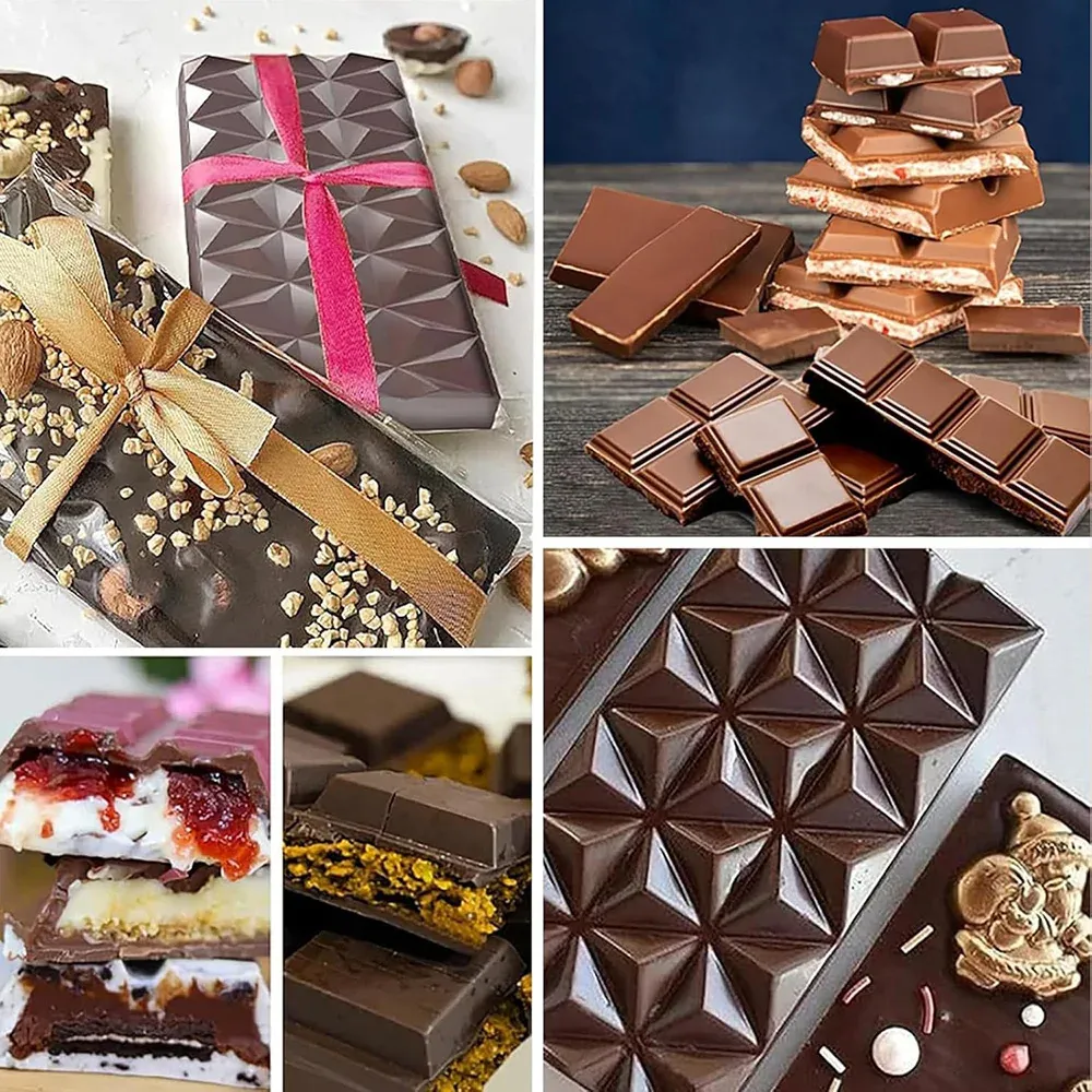 Professional Silicone Chocolate Bar Molds - Deep Cavity for Dubai Pistachio Candy, Milk Chocolate, and Stuffed Bars - Food Grade, Easy Release, Oven & Freezer Safe showcase 6
