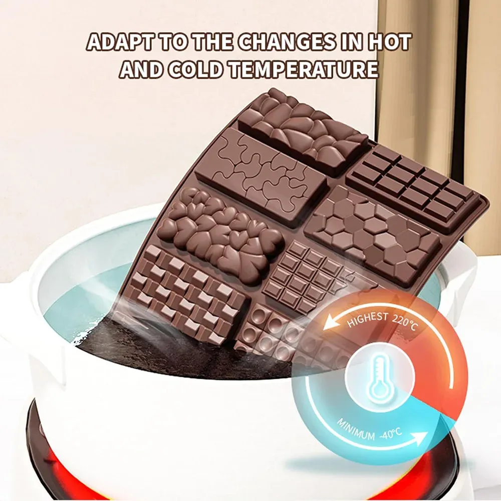 Professional Silicone Chocolate Bar Molds - Deep Cavity for Dubai Pistachio Candy, Milk Chocolate, and Stuffed Bars - Food Grade, Easy Release, Oven & Freezer Safe showcase 3