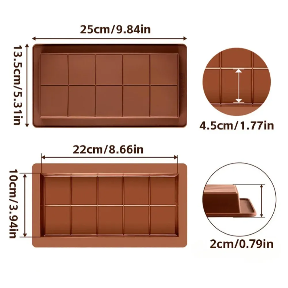 Silicone Chocolate Bar Molds for Baking - Easy Release Rectangle Wax Melt Moulds, Durable Food Grade Silicone for Protein Energy Bars, Handmade Gifts, Ice Cream, Cakes showcase 2