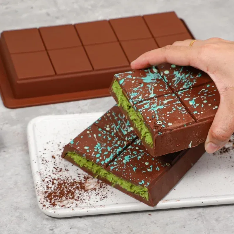 Silicone Chocolate Bar Molds for Baking - Easy Release Rectangle Wax Melt Moulds, Durable Food Grade Silicone for Protein Energy Bars, Handmade Gifts, Ice Cream, Cakes showcase 7