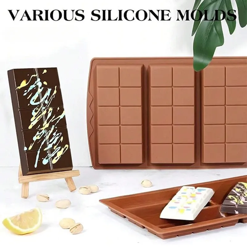 3-in-1 Silicone Chocolate Bar Molds for Baking & Crafts, Easy Release Rectangle Wax Melt Moulds, Durable Handmade Gift Making Supplies thumbnail 2