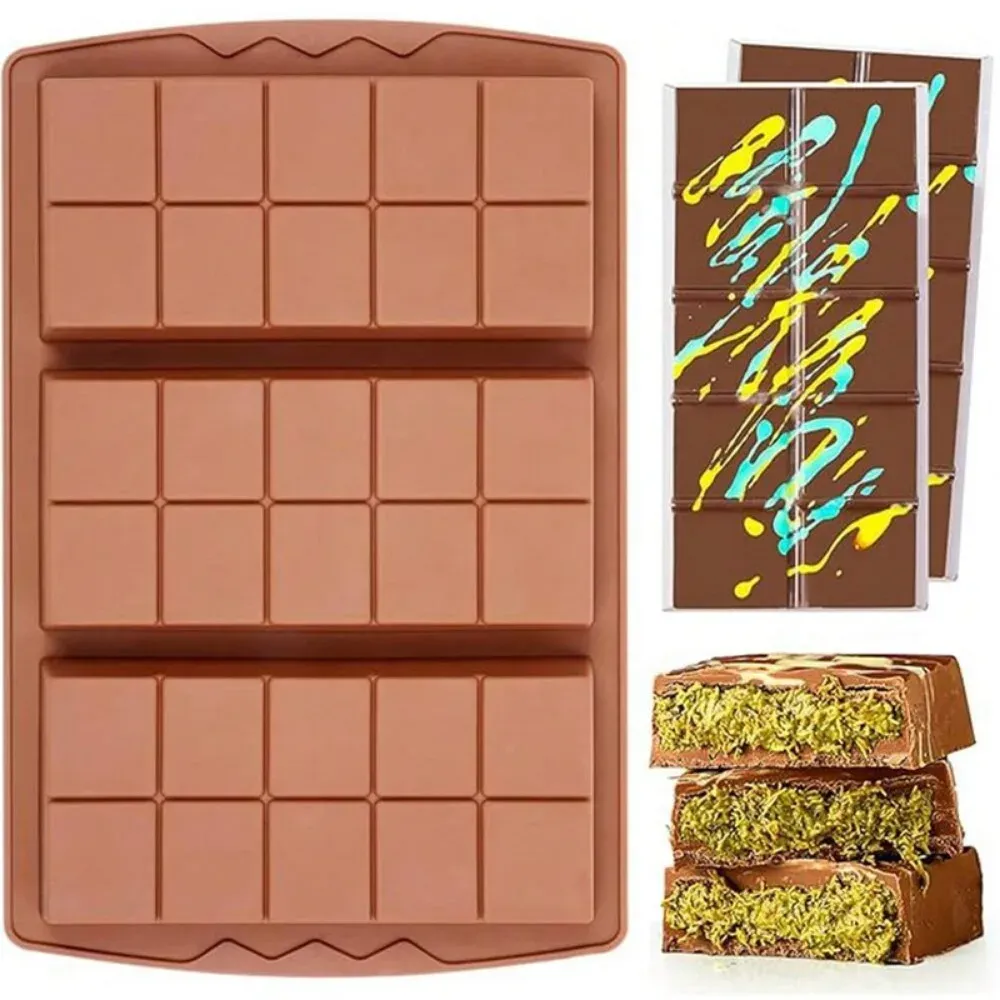 3-in-1 Silicone Chocolate Bar Molds for Baking & Crafts, Easy Release Rectangle Wax Melt Moulds, Durable Handmade Gift Making Supplies showcase 2