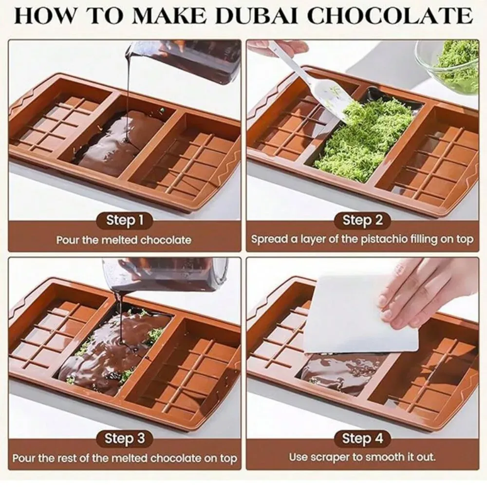 3-in-1 Silicone Chocolate Bar Molds for Baking & Crafts, Easy Release Rectangle Wax Melt Moulds, Durable Handmade Gift Making Supplies showcase 4