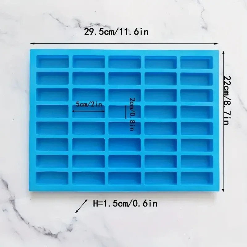 40 Cavity Narrow Rectangle Silicone Candy Mold for Chocolate, Truffles, Jelly, Butter, Ice Cubes - Food Grade, Oven & Freezer Safe, Easy Clean Baking Gadget thumbnail 4