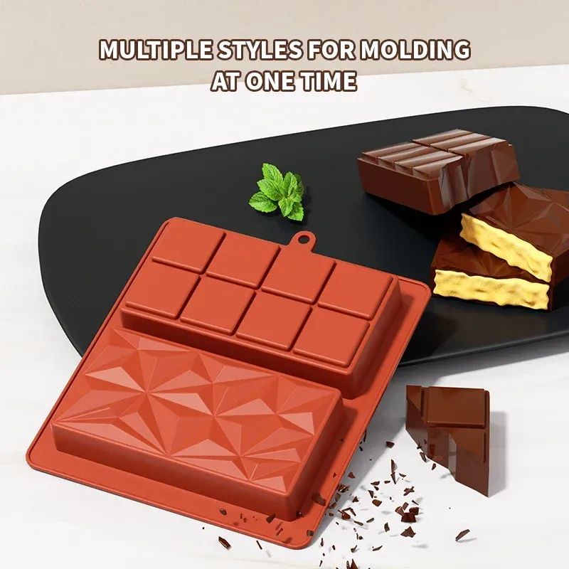 Large Dubai Style Chocolate Bar Silicone Mold for Pistachio & Filling - Reusable, Food Grade, Oven/Microwave Safe Candy Making Mold thumbnail 3