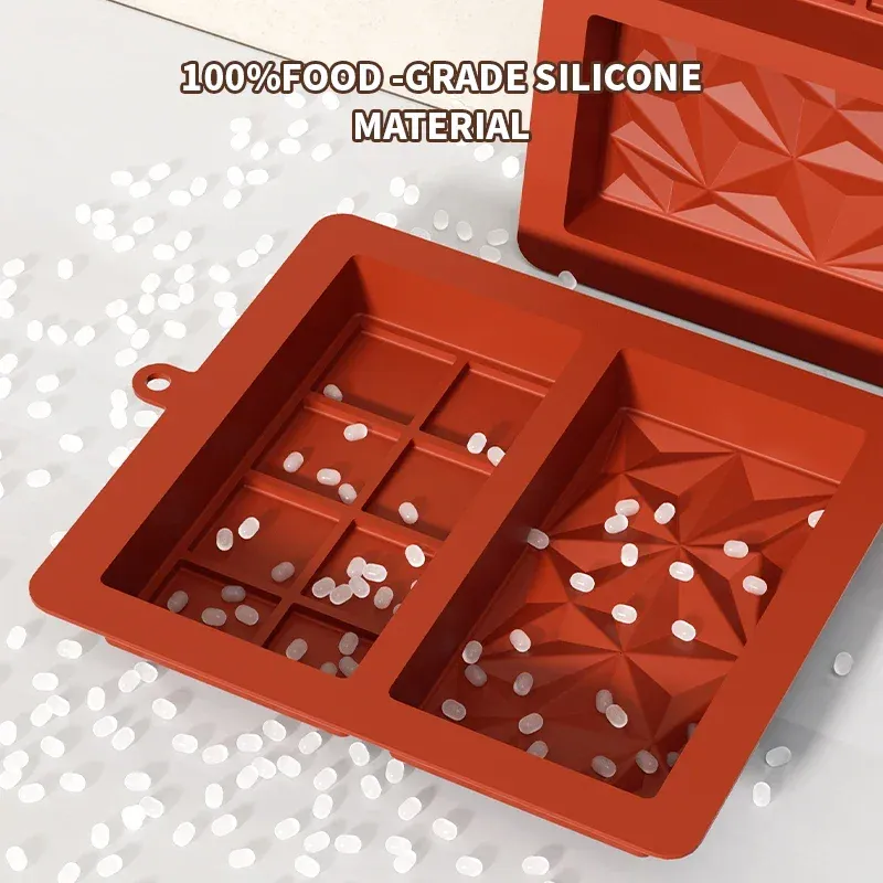 Large Dubai Style Chocolate Bar Silicone Mold for Pistachio & Filling - Reusable, Food Grade, Oven/Microwave Safe Candy Making Mold thumbnail 2