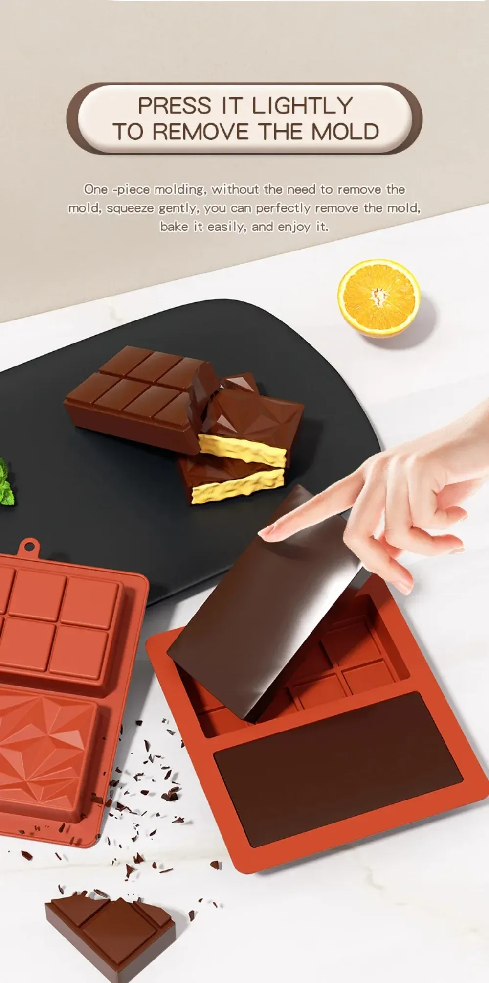 Large Dubai Style Chocolate Bar Silicone Mold for Pistachio & Filling - Reusable, Food Grade, Oven/Microwave Safe Candy Making Mold showcase 8