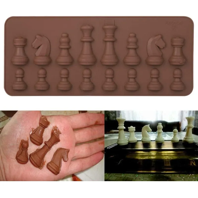 DIY Chess Shaped Silicone Mold for Chocolate, Ice Cubes, Baking & Cake Decorating - Flexible, Non-Stick Kitchen Accessory thumbnail 4