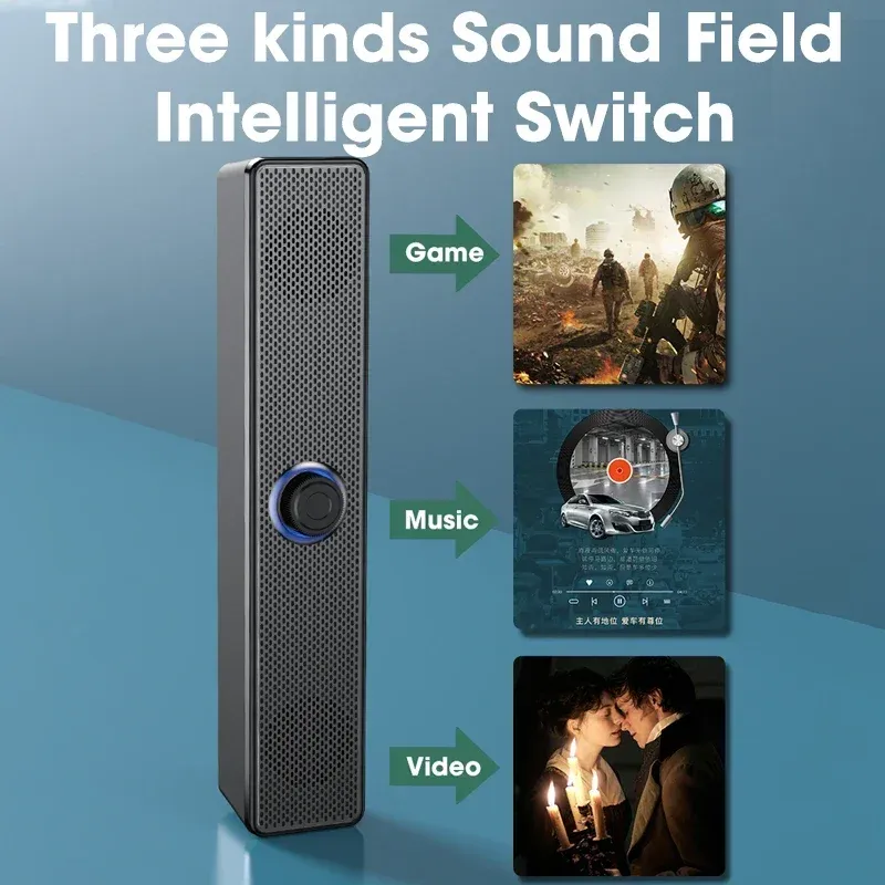 Bluetooth 4D Surround Soundbar Home Theater System for TV & Computer with Deep Bass Subwoofer, Wired Stereo Option thumbnail 6
