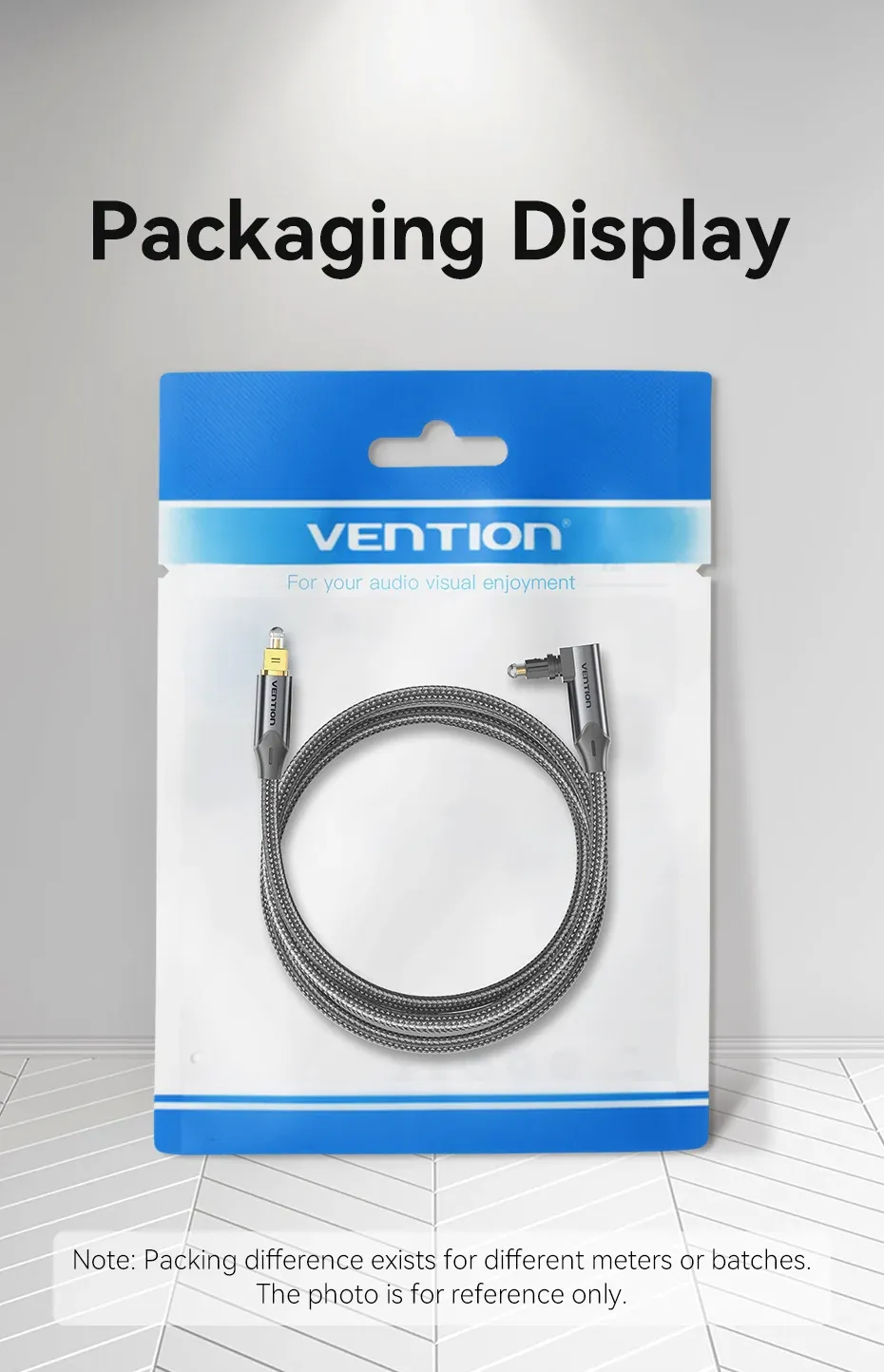 Vention 90-Degree Optical Audio Cable, Male to Male Toslink Cable for TV, Amplifier, Sound Bar, PS4, Xbox, Home Theater - Immersive Stereo Sound, Durable Gold-Plated Connectors showcase 12