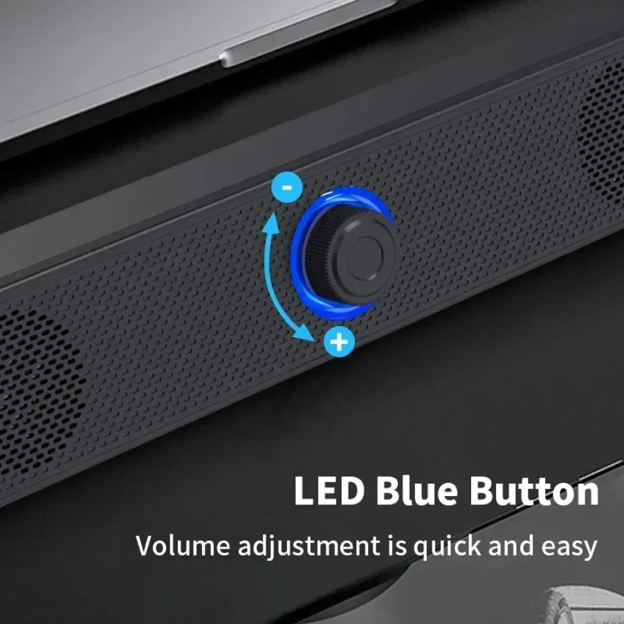 Wireless Bluetooth & Wired USB Soundbar Speaker for TV, PC, Laptop - Immersive 3D Stereo Audio with Deep Bass for Gaming & Home Theater thumbnail 4
