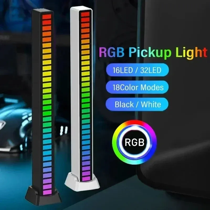 RGB LED Strip Light with Music Sync & Sound Control - 32 LED Ambient Lamp for TV, Gaming, Car, Bar, Room Decor - App & Bluetooth Control thumbnail 1