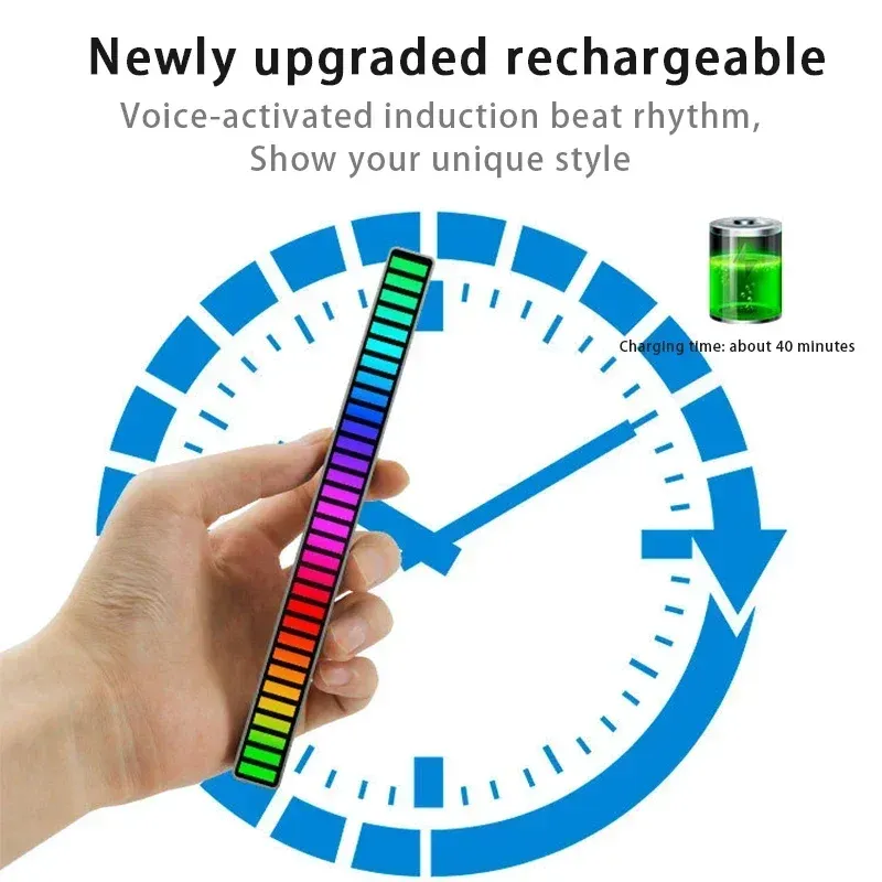 RGB LED Strip Light with Music Sync & Sound Control - 32 LED Ambient Lamp for TV, Gaming, Car, Bar, Room Decor - App & Bluetooth Control showcase 8