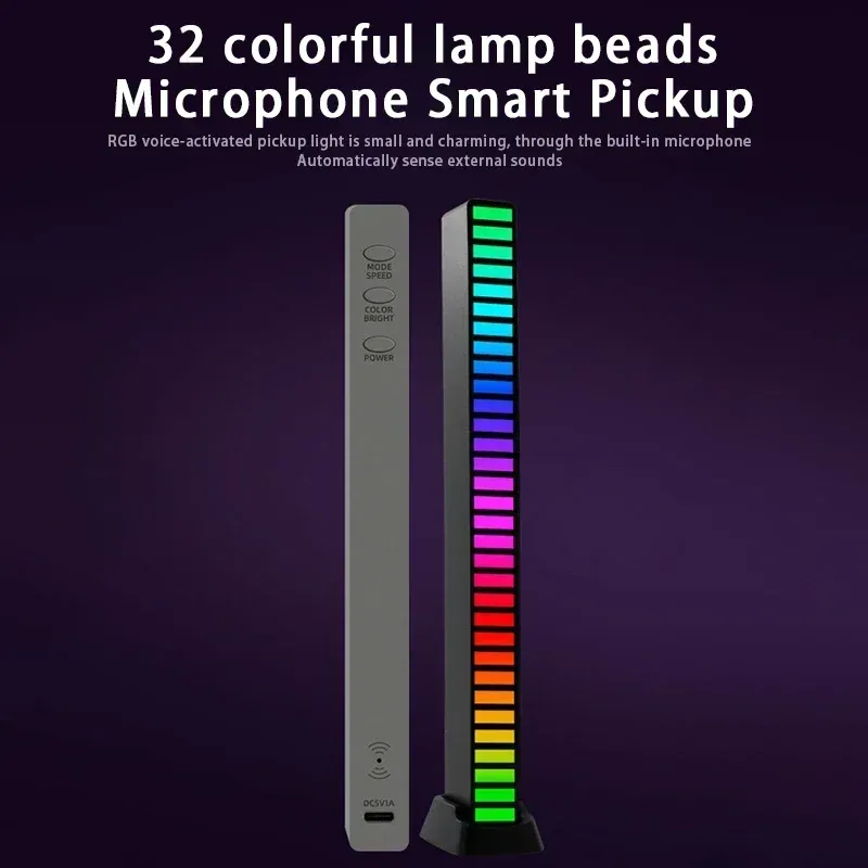 RGB LED Strip Light with Music Sync & Sound Control - 32 LED Ambient Lamp for TV, Gaming, Car, Bar, Room Decor - App & Bluetooth Control showcase 1