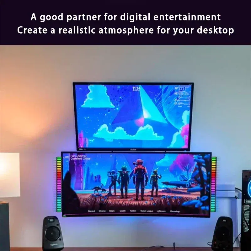 RGB LED Strip Light with Music Sync & Sound Control - 32 LED Ambient Lamp for TV, Gaming, Car, Bar, Room Decor - App & Bluetooth Control showcase 6