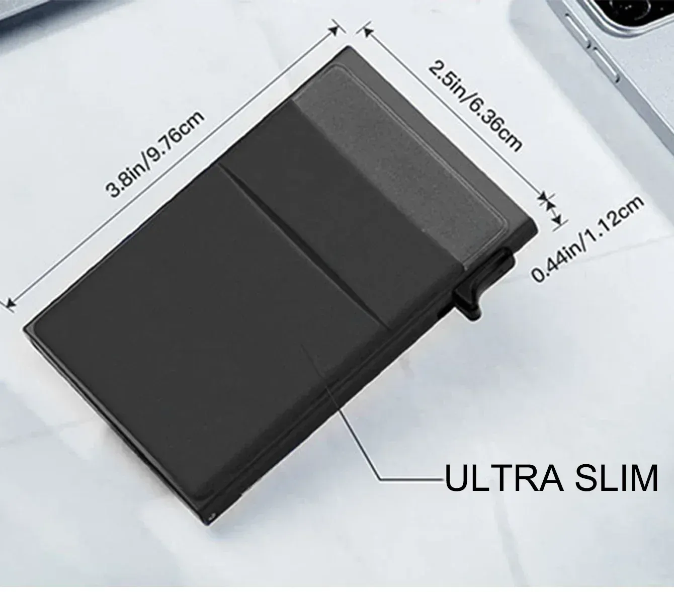Slim RFID Blocking Metal Card Holder Wallet for Men & Women, Pop-Up Minimalist Credit Card Case, Thin Smart ID Bank Cardholder thumbnail 3