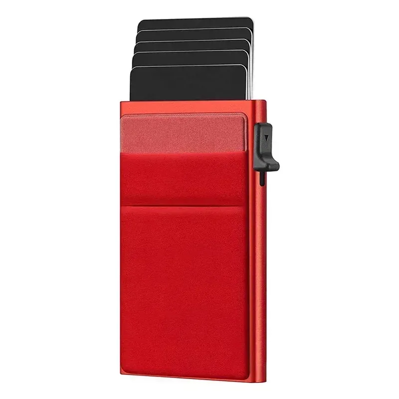 Slim RFID Blocking Metal Card Holder Wallet for Men & Women, Pop-Up Minimalist Credit Card Case, Thin Smart ID Bank Cardholder showcase 9