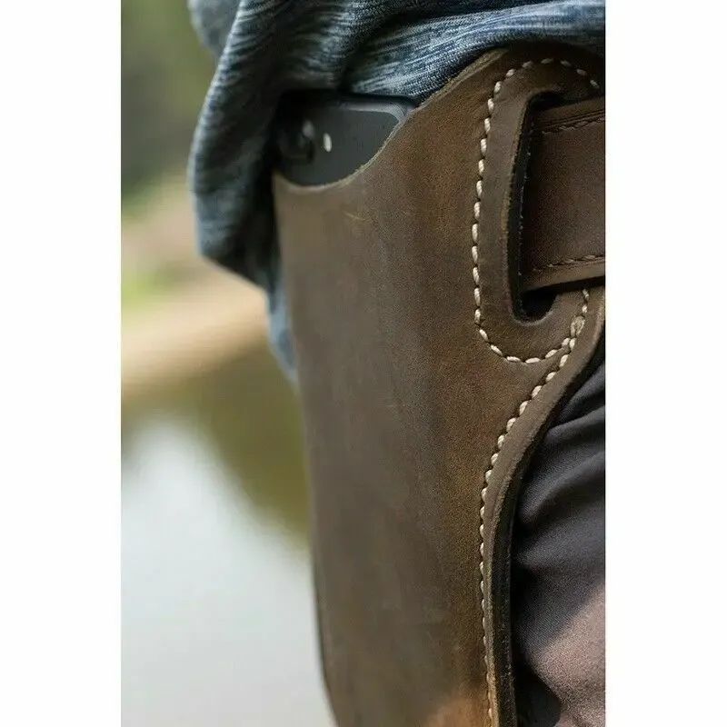 Men's PU Leather Belt Holster Pouch - Running Travel Camping Waist Bag with Card Slot, Fits Most Smartphones showcase 5