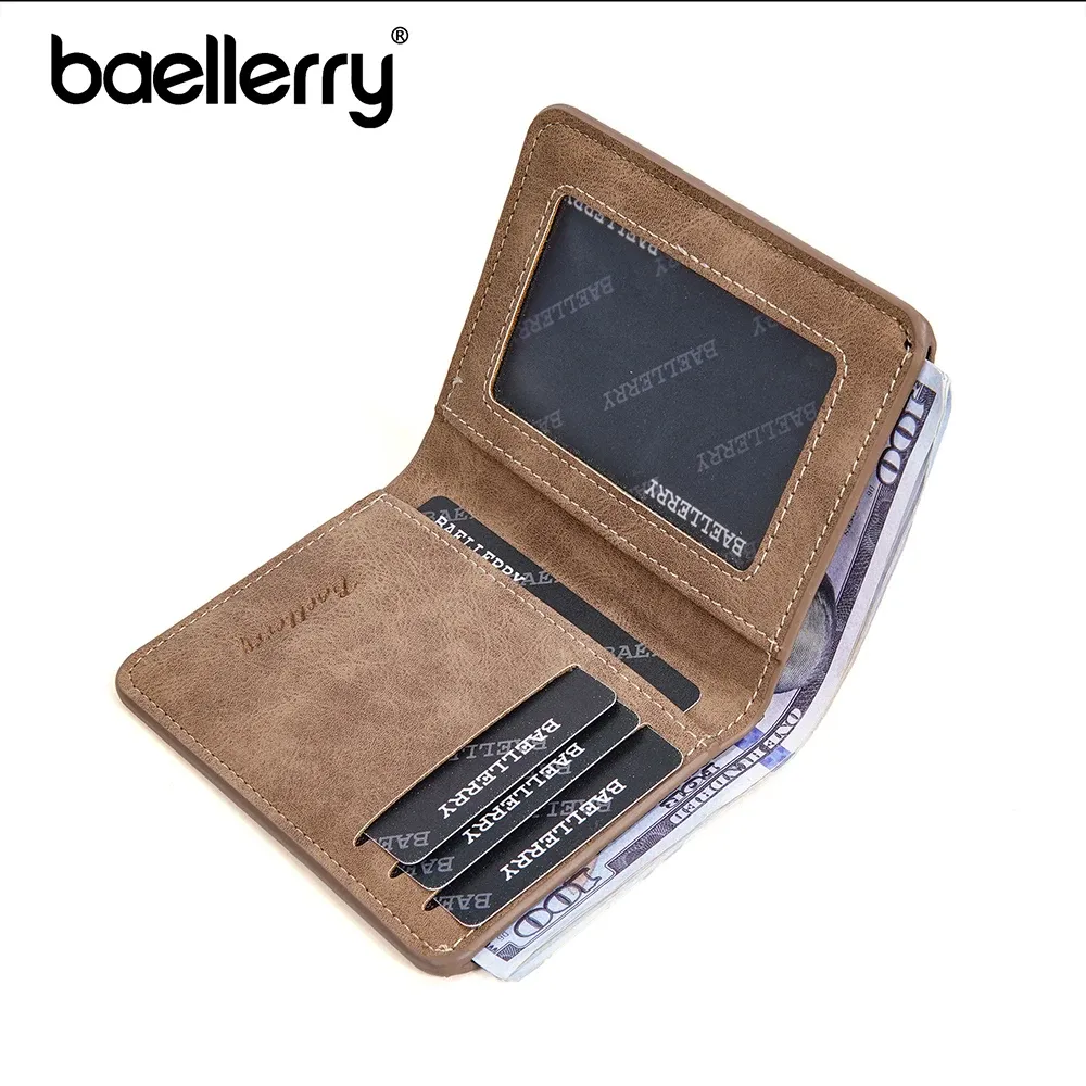 Baellerry Men's PU Leather Minimalist Front Pocket Wallet with Money Clip - Slim Travel Essentials Card Holder thumbnail 4