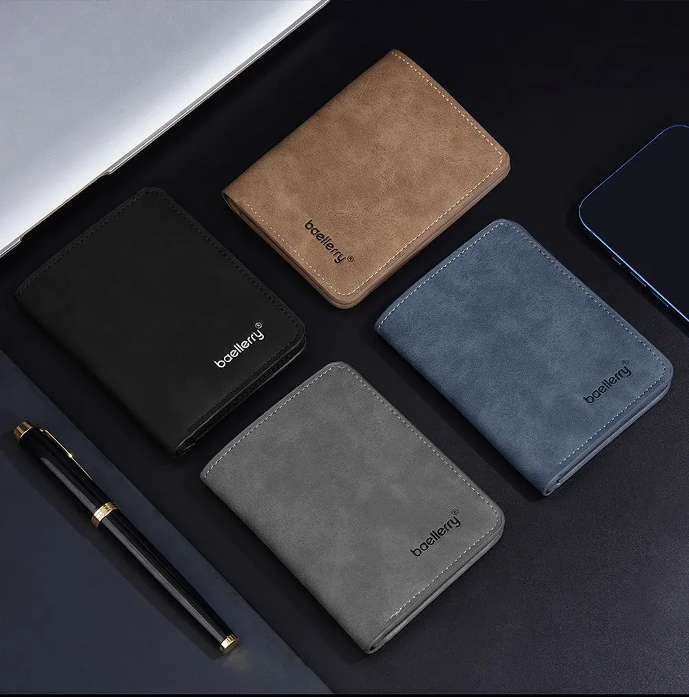 Baellerry Men's PU Leather Minimalist Front Pocket Wallet with Money Clip - Slim Travel Essentials Card Holder showcase 2