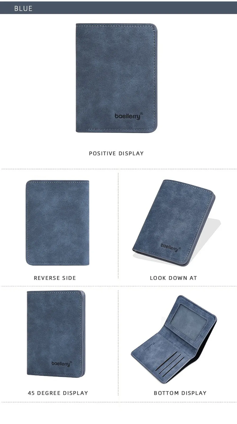 Baellerry Men's PU Leather Minimalist Front Pocket Wallet with Money Clip - Slim Travel Essentials Card Holder showcase 8