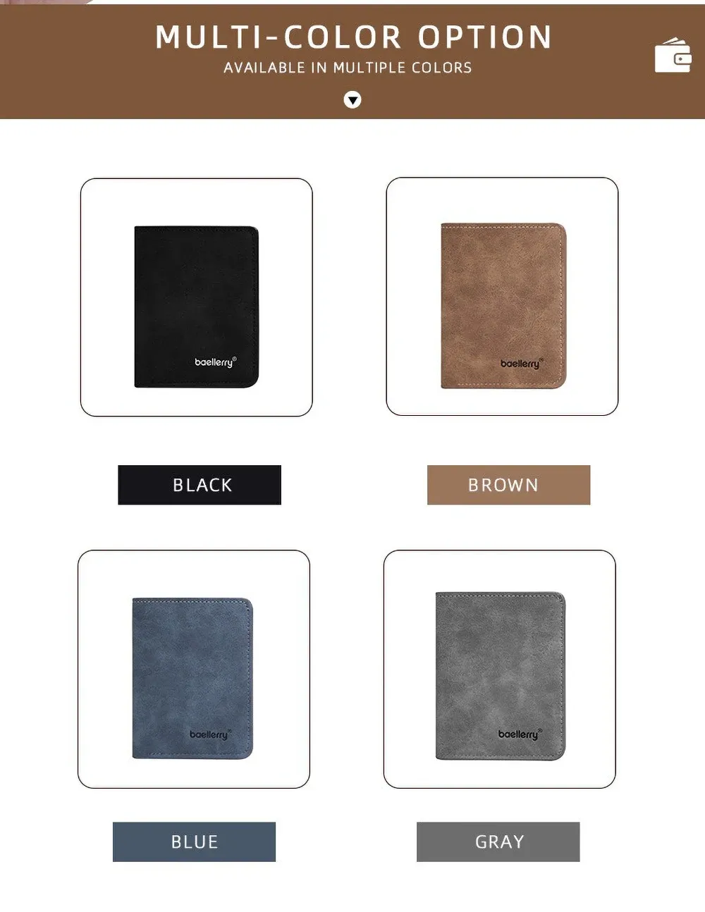 Baellerry Men's PU Leather Minimalist Front Pocket Wallet with Money Clip - Slim Travel Essentials Card Holder showcase 4