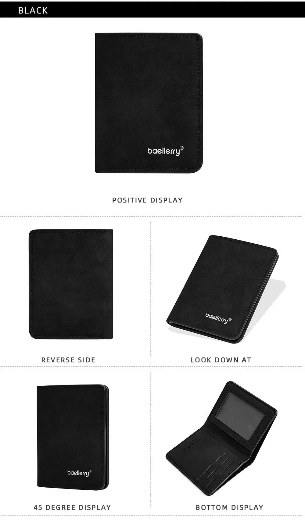 Baellerry Men's PU Leather Minimalist Front Pocket Wallet with Money Clip - Slim Travel Essentials Card Holder showcase 9