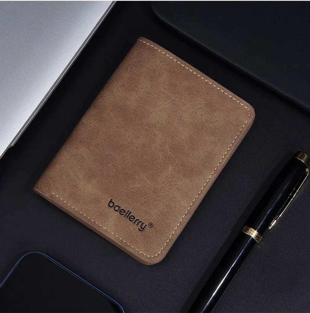 Baellerry Men's PU Leather Minimalist Front Pocket Wallet with Money Clip - Slim Travel Essentials Card Holder showcase 17